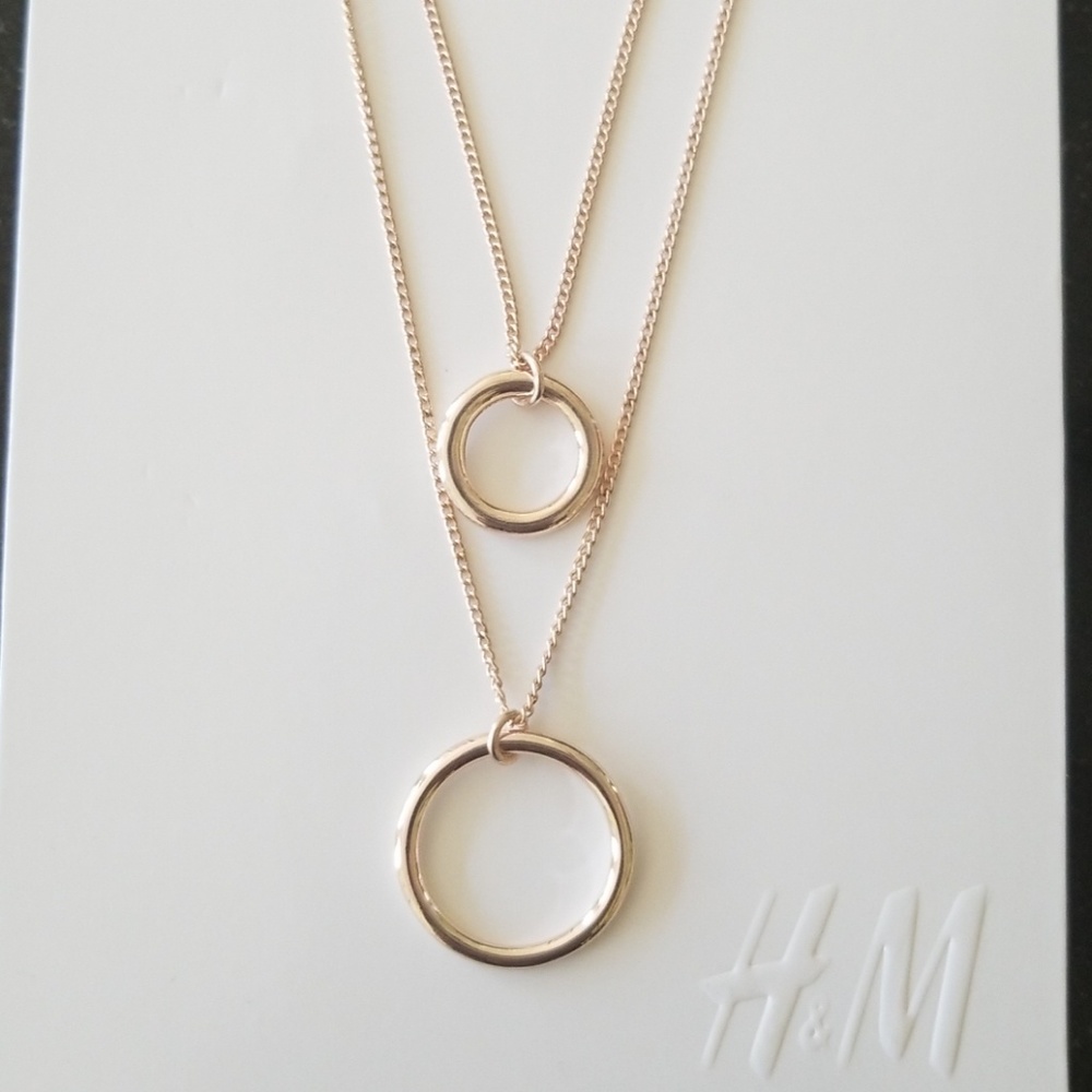 NWT H&M Rose Gold Double Necklace - Picture 2 of 4